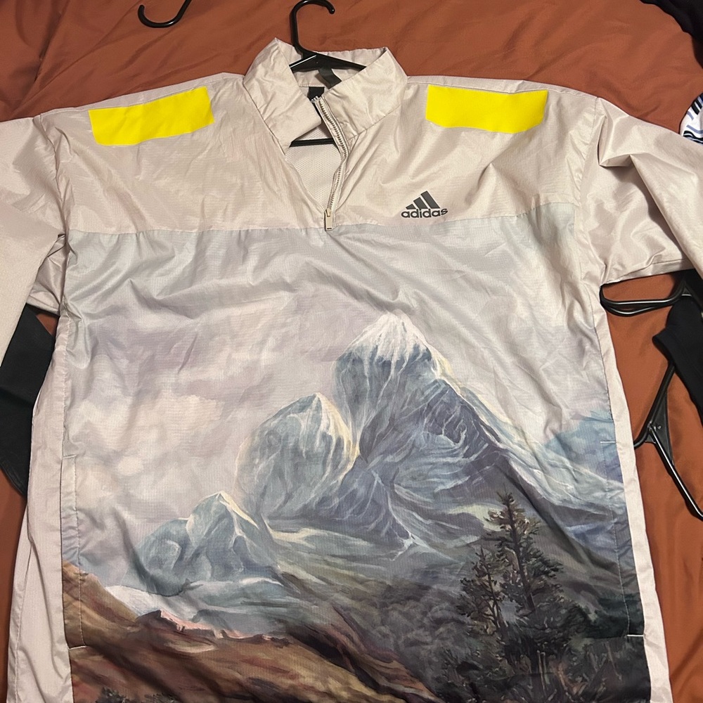 Adidas sportswear mountain graphic half-zip jacket